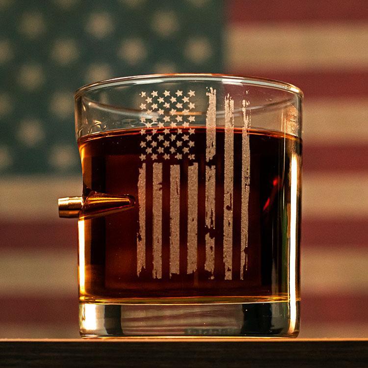 US Flag Glass