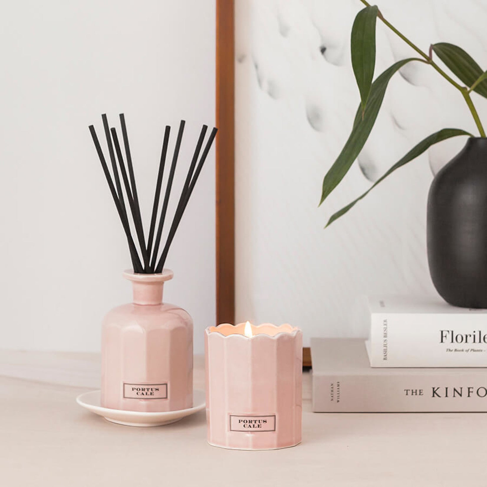 Portus Cale Rose Blush Candle & Decorative Matches Set