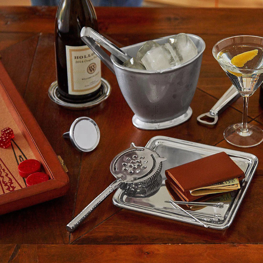 Branded Riedel Wine Glasses & Mariposa Coaster Set