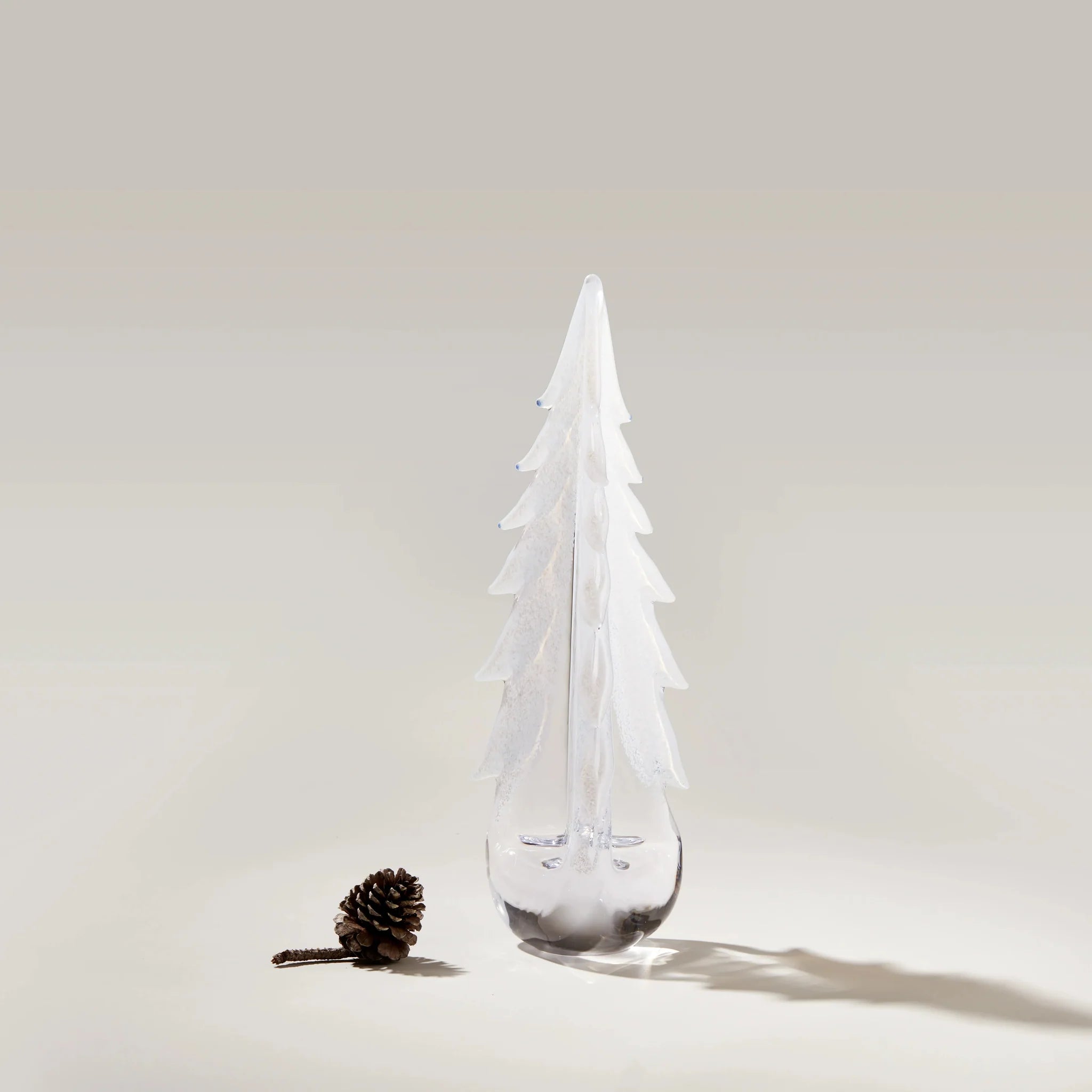 Snowy Branches Glass Evergreen