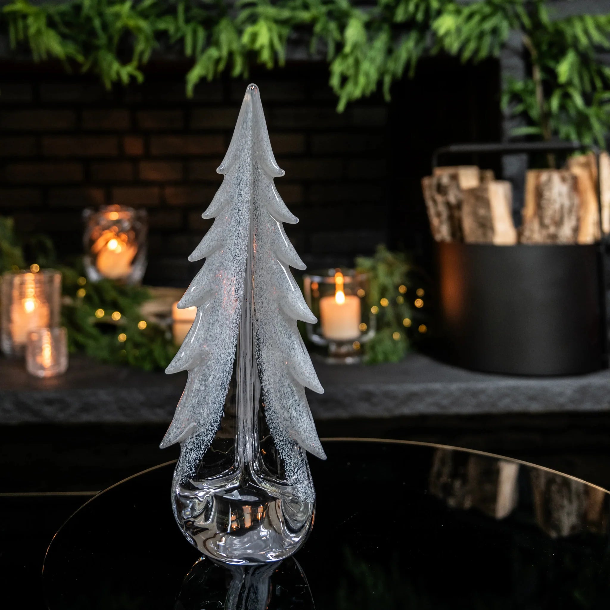 Snowy Branches Glass Evergreen - Thumbnail 2