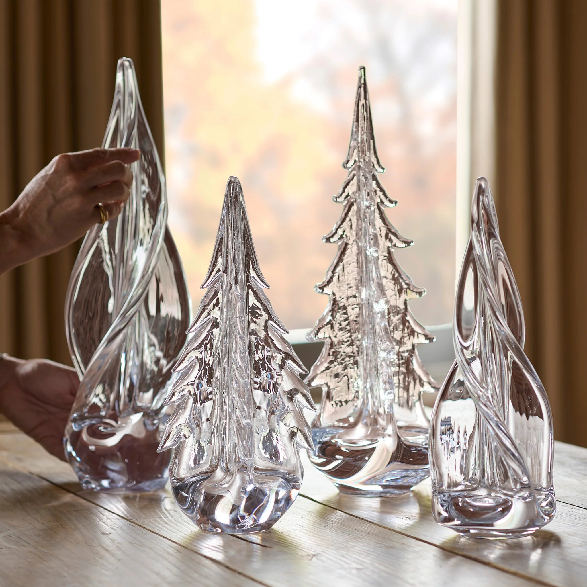 Spiral Four Sided Glass Evergreen