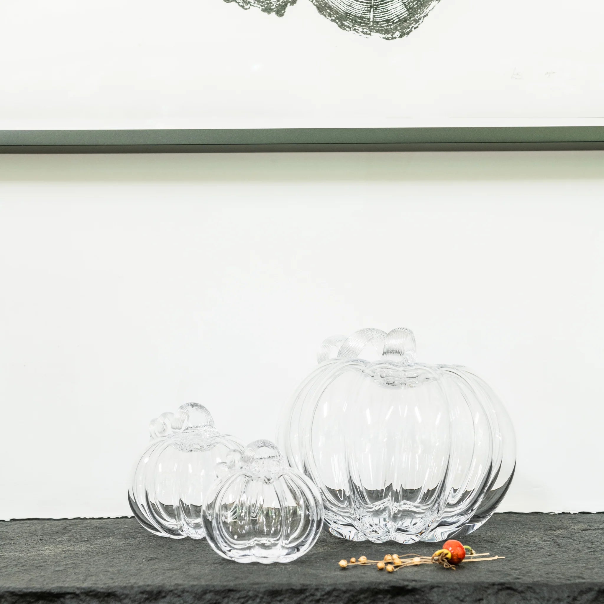 Simon Pearce Glass Pumpkin With A Twist