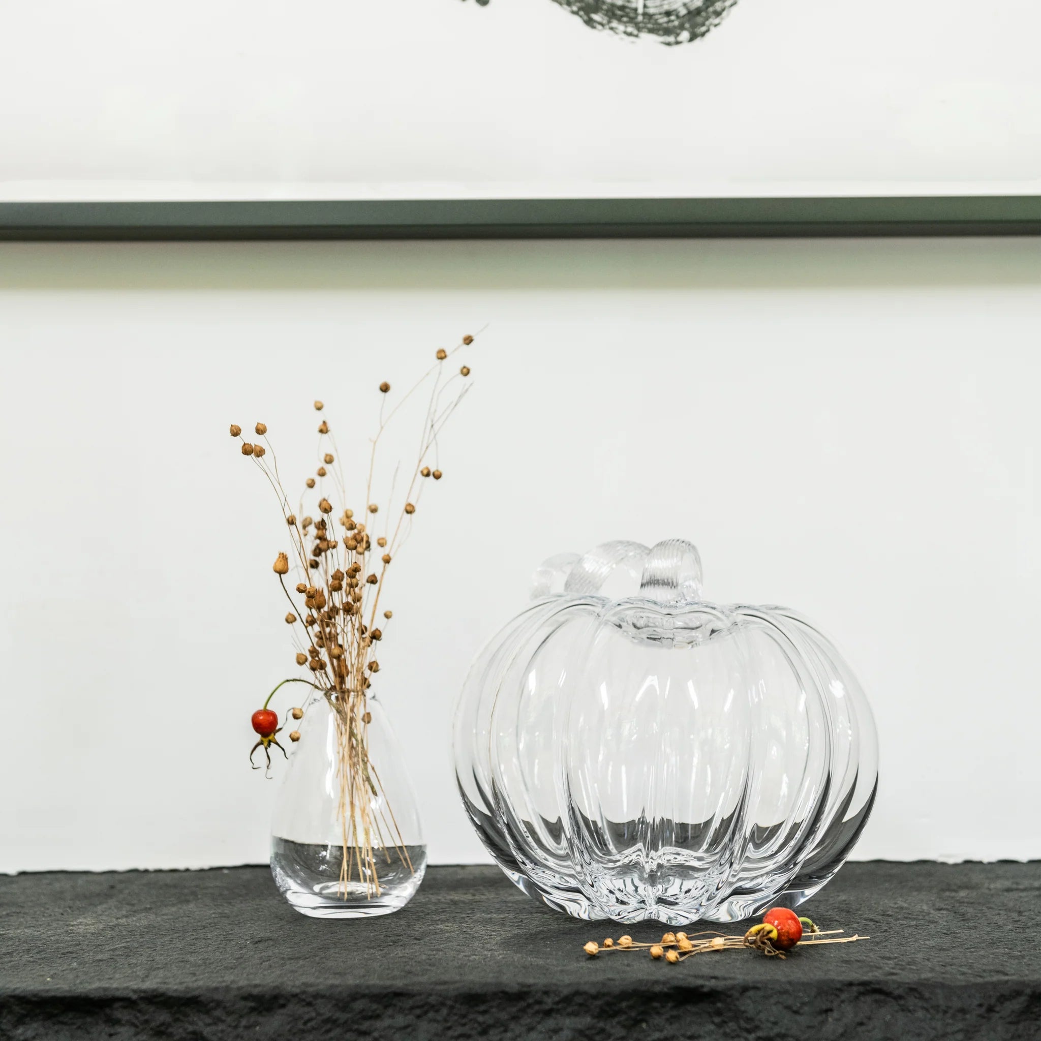 Simon Pearce Glass Pumpkin With A Twist
